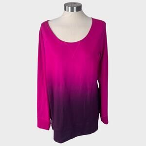 Maurices In Motion Medium Pink Purple Ombre long Sleeve TShirt Poly Spandex